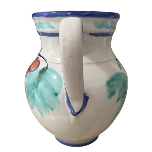 Vintage Vietri Hand Painted  Wine Jug Ceramic Vino Pitcher Made in Italy - Picture 5 of 13